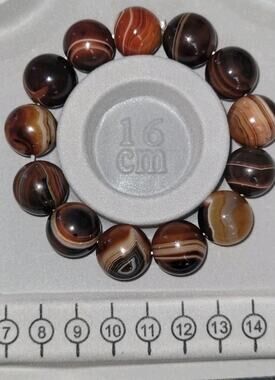 Black Lace Agate Bracelet 15.1mm To 15.7mm (Calm, Peace, Intuition, Soothe)